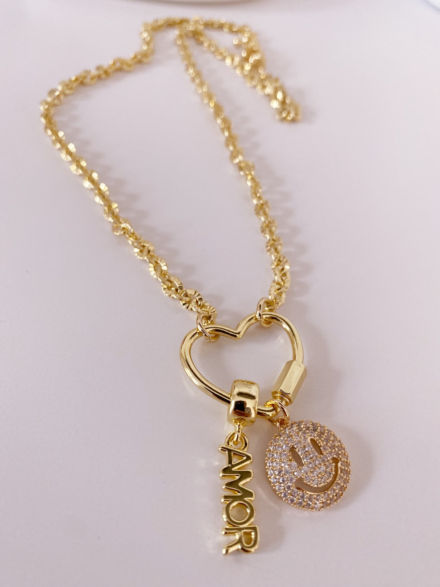 Happy face necklace