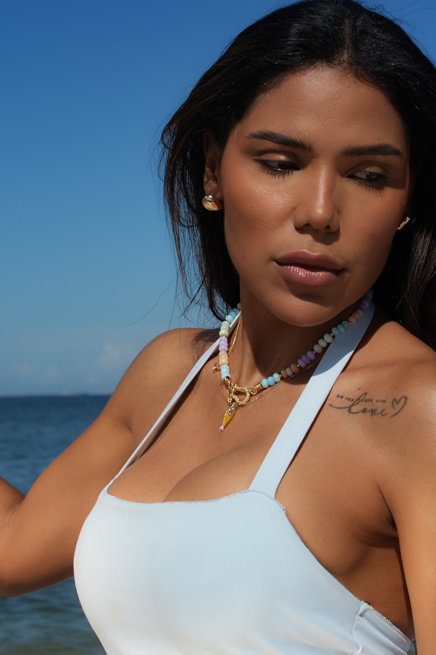 Pastel Opal Charm Necklace