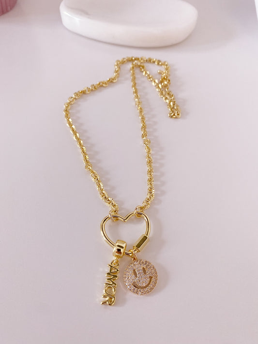 Happy face necklace