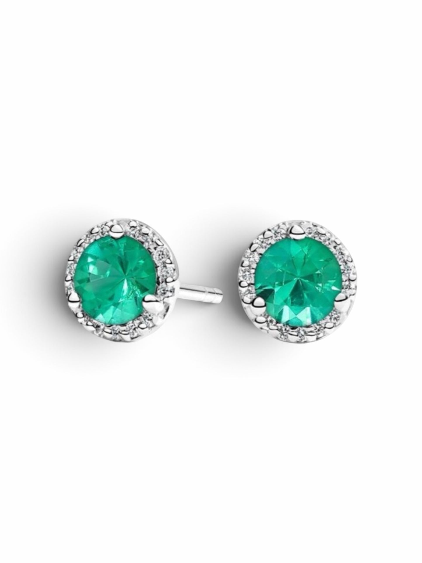 Green Halo Earrings