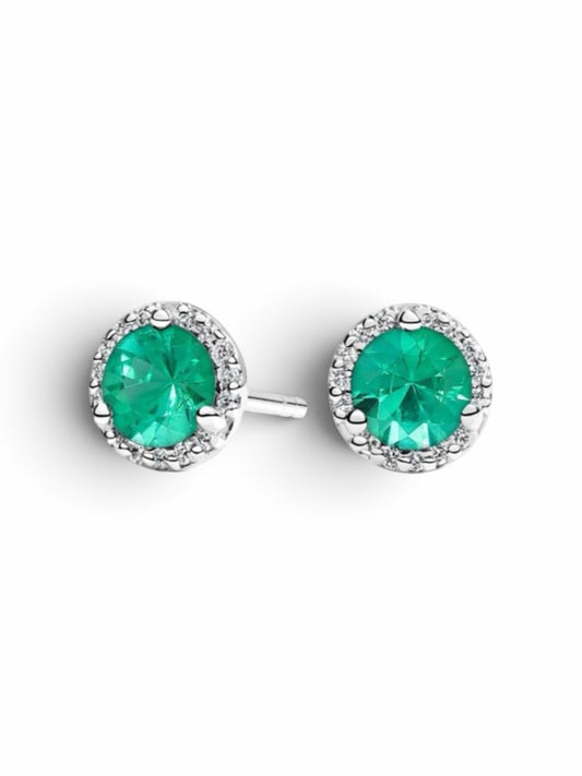 Green Halo Earrings