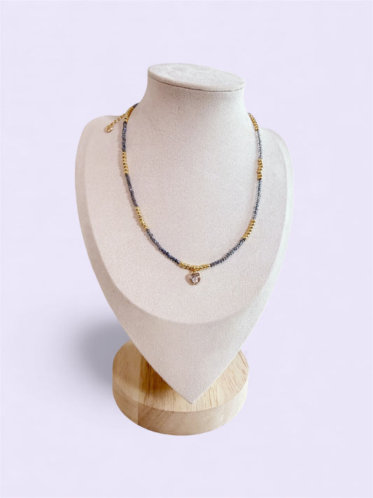 Blue Radiant Heart Necklace