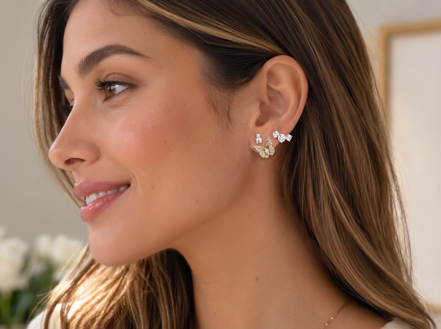 Golden Butterfly Earrings