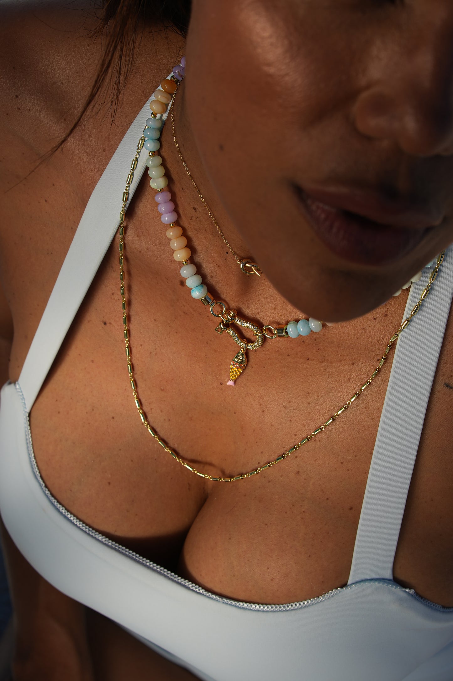 Pastel Opal Charm Necklace