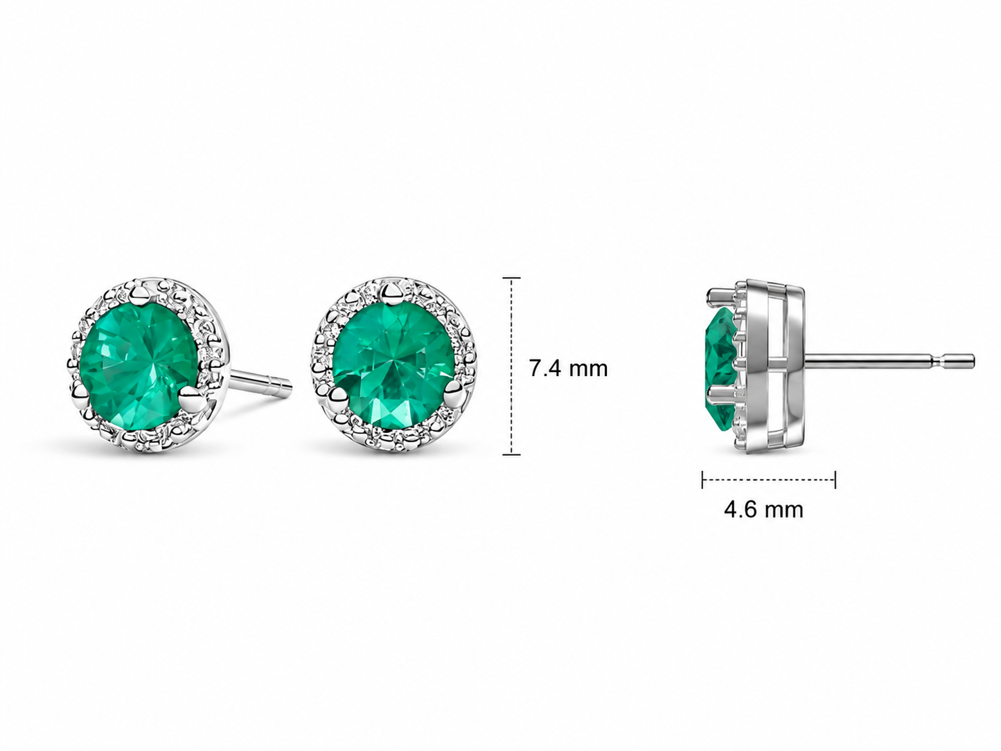 Green Halo Earrings