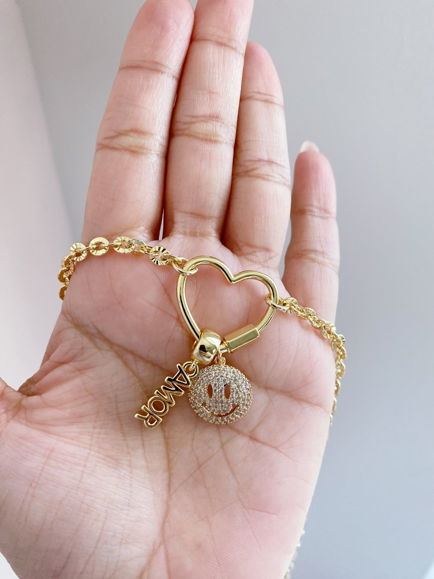 Happy face necklace