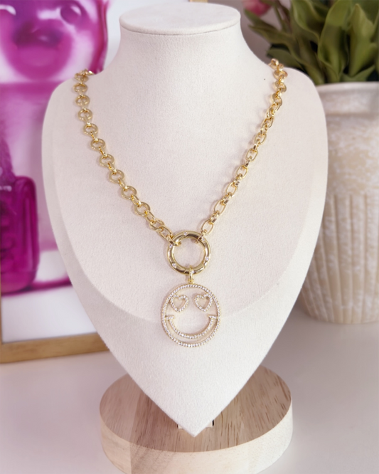 Smile Love face necklace