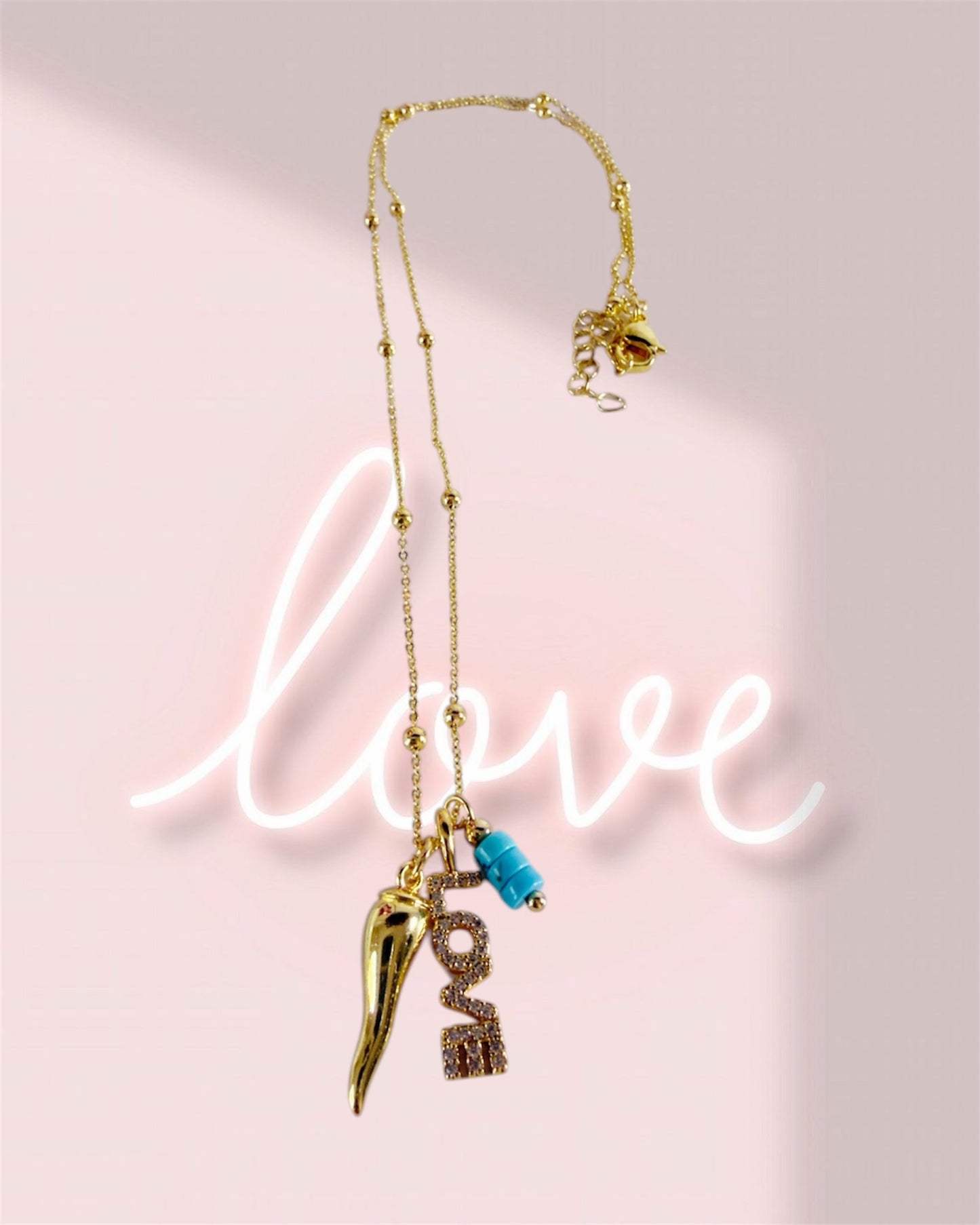 Mediterranean Love Charm Necklace