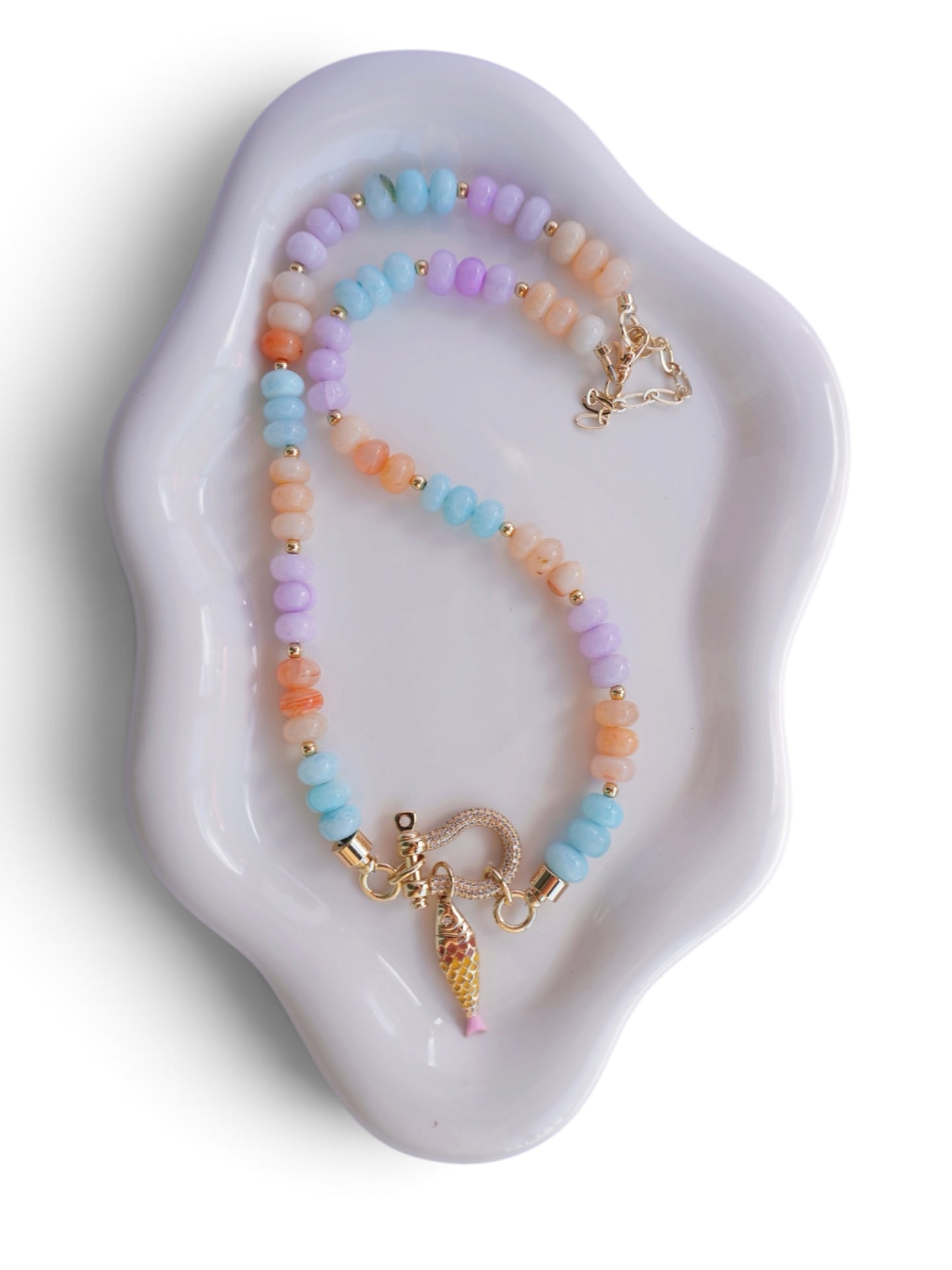 Pastel Opal Charm Necklace