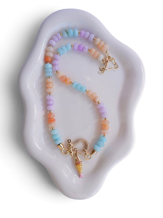 Pastel Opal Charm Necklace